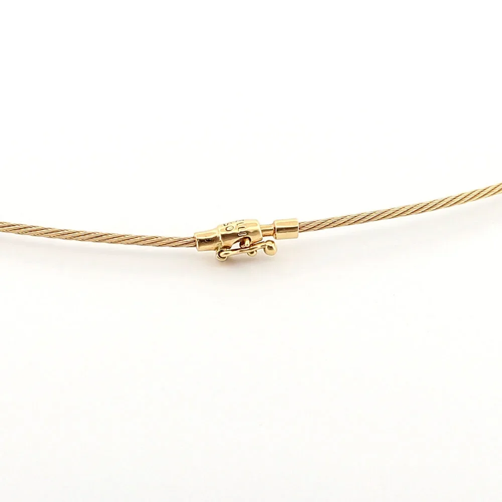Paul Morelli 18k Yellow Gold Single Unity Necklace With 5 Diamonds - Picture 4 of 6